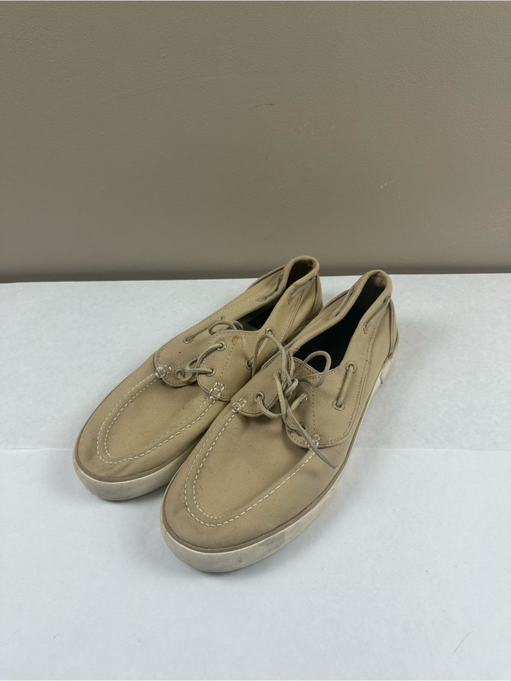 Polo by Ralph Lauren Men's Tan Canvas Boat Shoes